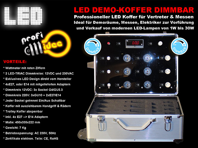 LED Demo Koffer dimmbar 1-100W