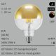  8W=40W LED Globe 125 Spiegelkopf gold klar E27 400Lm 360 Ra>90 2000-2900K ambient dimmbar 