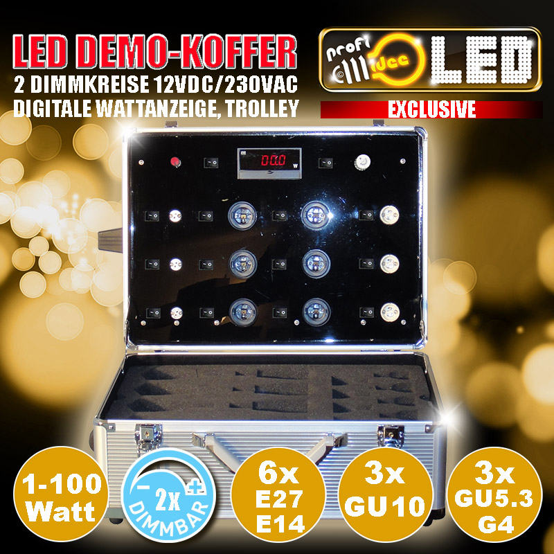  LED Demo Koffer dimmbar 1-100W 