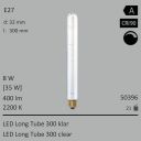  8W=35W Segula LED Tube 300 klar E27 400Lm CRI90 2200K dimmbar 