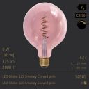  6W=30W Segula LED Globe 125 Smokey Pink E27 325Lm CRI90 2000K dimmbar 