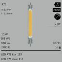  7W=63W Segula LED R7S 118 klar 850Lm 270 Ra>80 2700K 