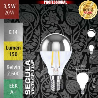  2,7W=20W LED Spiegelkopf-Glhfadenbirne dimmbar klar E14 150Lm 180 Ra>90 2600K 