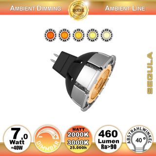  7W=40W LED Ambient Dimming Spot MR16 460Lm 40 Ra>90 2000K-3000K 