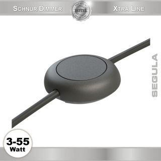  3-55W LED Schnurdimmer mit Fussschalter, schwarz 