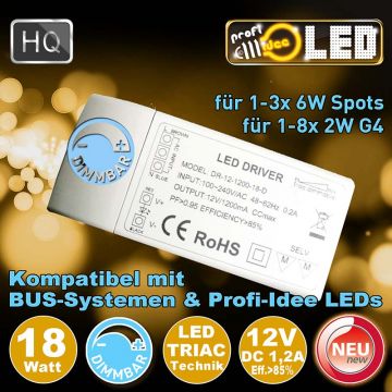  99080 - 18W LED Trafo Driver DIMMBAR fr 1-3x 6w Spots  22,42EUR - 24,90EUR  