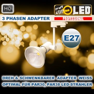  99064 - 3-Phasen Schienenadapter E27 weiss  4519.06JPY - 5019.31JPY  