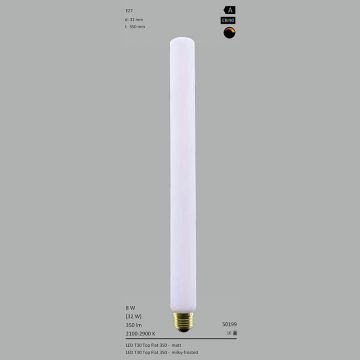  50199 - 8W=32W Segula LED T30 Top Flat 350mm matt E27 350Lm 360 Ra>90 2000-2900K ambient dimmbar  48.91USD - 54.37USD  