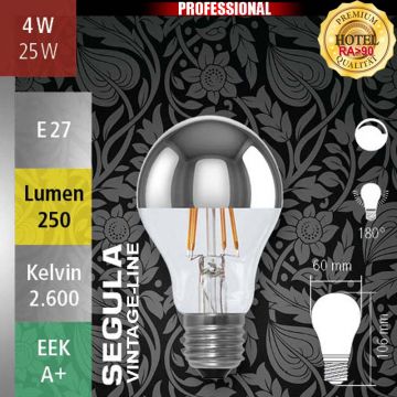  50369 - 4W=25W LED Spiegelkopf-Glhfadenbirne dimmbar klar E27 250Lm 180 Ra>90 2600K  17,05EUR - 18,95EUR  