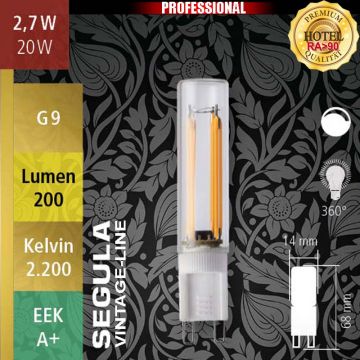  50608 - 2,7W=20W Segula LED G9 Glhfaden klar 200Lm 360 Ra>90 2200K dimmbar  15,16EUR - 15,95EUR  