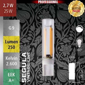  50610 - 2,7W=25W Segula LED G9 Glhfaden klar 250Lm 360 Ra>90 2600K dimmbar  15,16EUR - 15,95EUR  