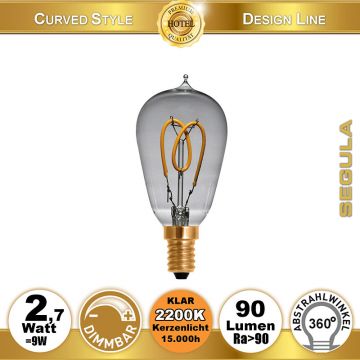  50522 - 2,7W=9W LED Tropfenlampe Curved klar E14 90Lm 2200K dimmbar  15,16EUR - 15,95EUR  