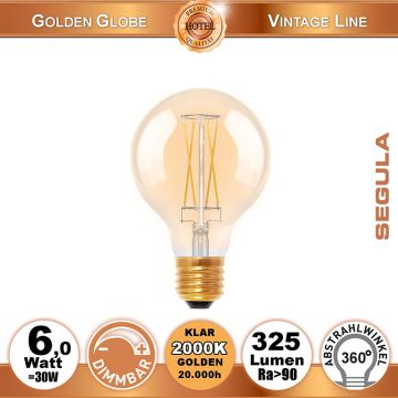  50291 - 6W=30W LED Golden Globe 80 dimmbar E27 325Lm 360 Ra>90 2000K  18.81GBP - 20.90GBP  