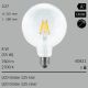  8W=55W Segula LED Globe 125 klar E27 760Lm 360 Ra>90 2700K 